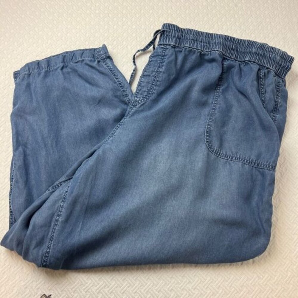 Vintage Y2L DC Jeans Women's 28 Blue Lyocell Paperbag Relaxed Pants Capri